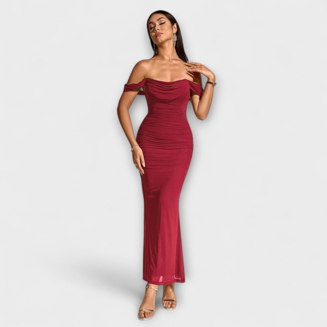 Ione - Robe Bodycon à épaules dénudées et fronces