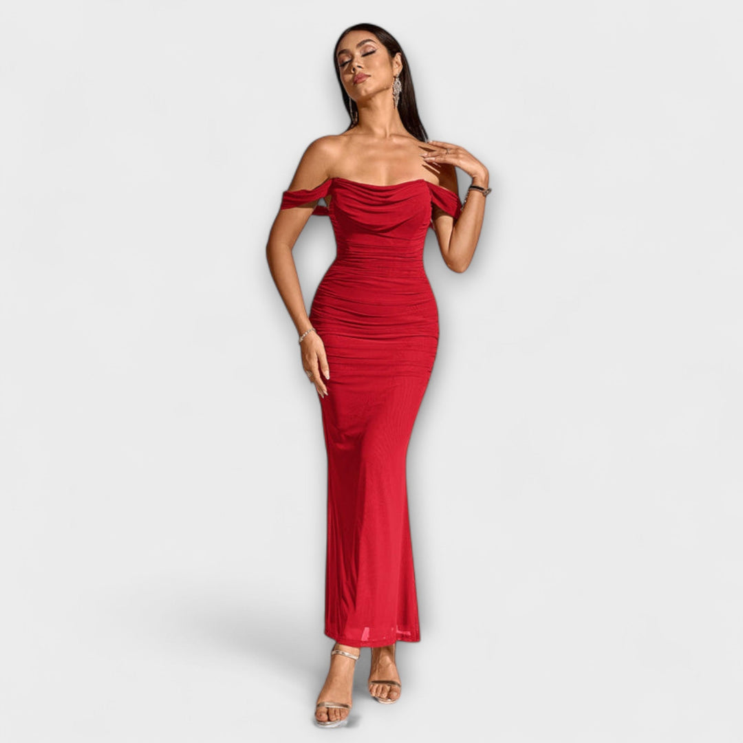 Ione - Robe Bodycon à épaules dénudées et fronces