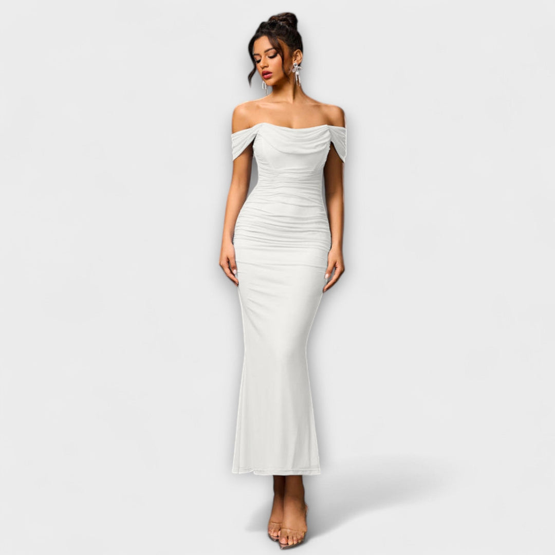 Ione - Robe Bodycon à épaules dénudées et fronces