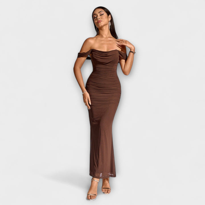 Ione - Robe Bodycon à épaules dénudées et fronces