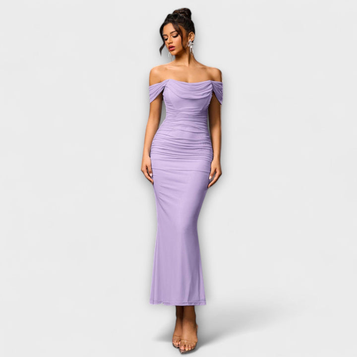 Ione - Robe Bodycon à épaules dénudées et fronces