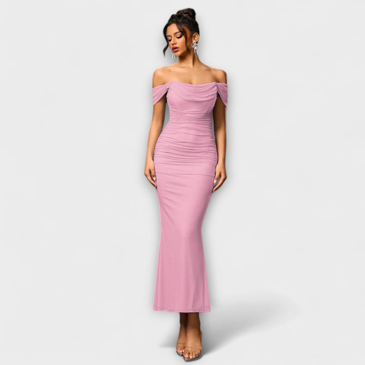 Ione - Robe Bodycon à épaules dénudées et fronces