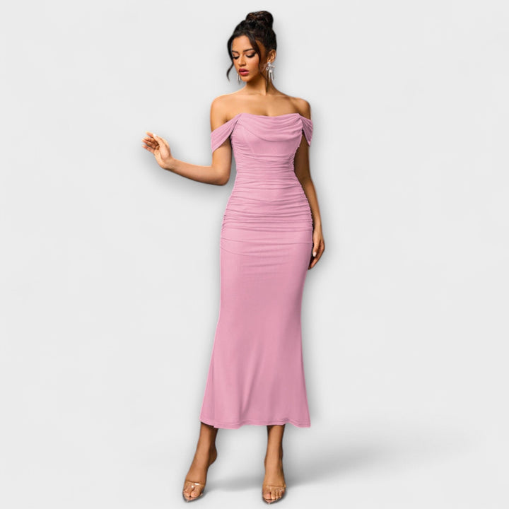 Ione - Robe Bodycon à épaules dénudées et fronces