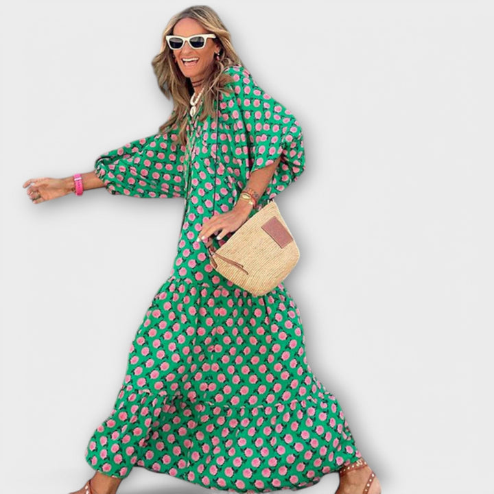 Robe maxi géométrique élégante
