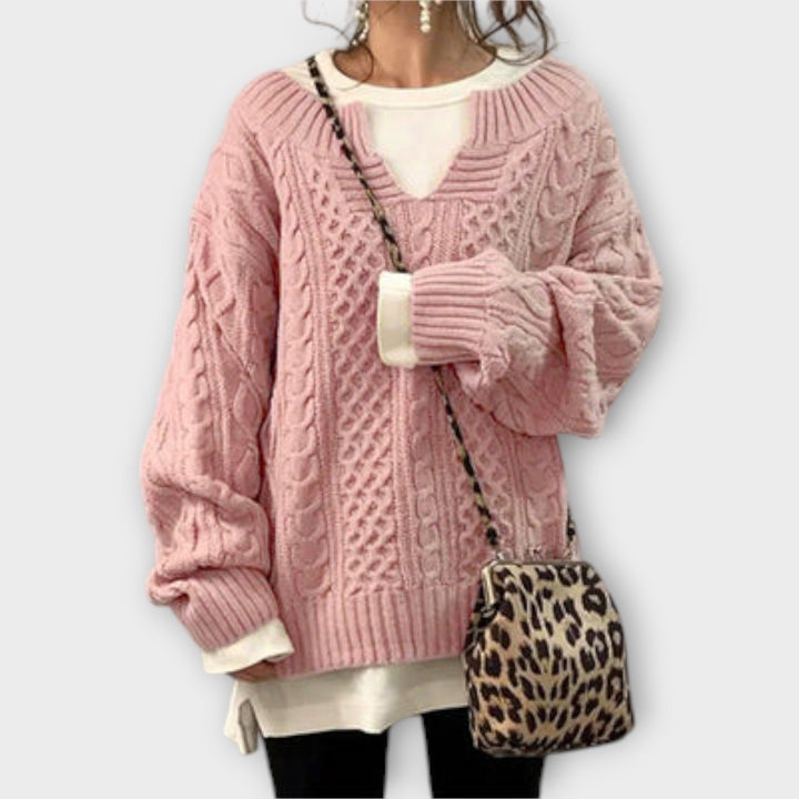 Pull en tricot à motif torsadé de taille parfaite