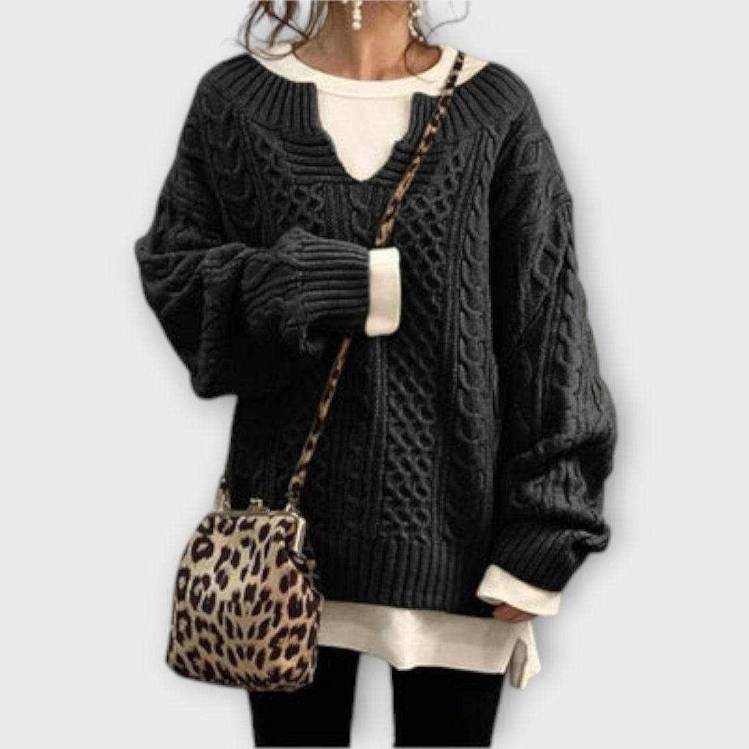 Pull en tricot à motif torsadé de taille parfaite