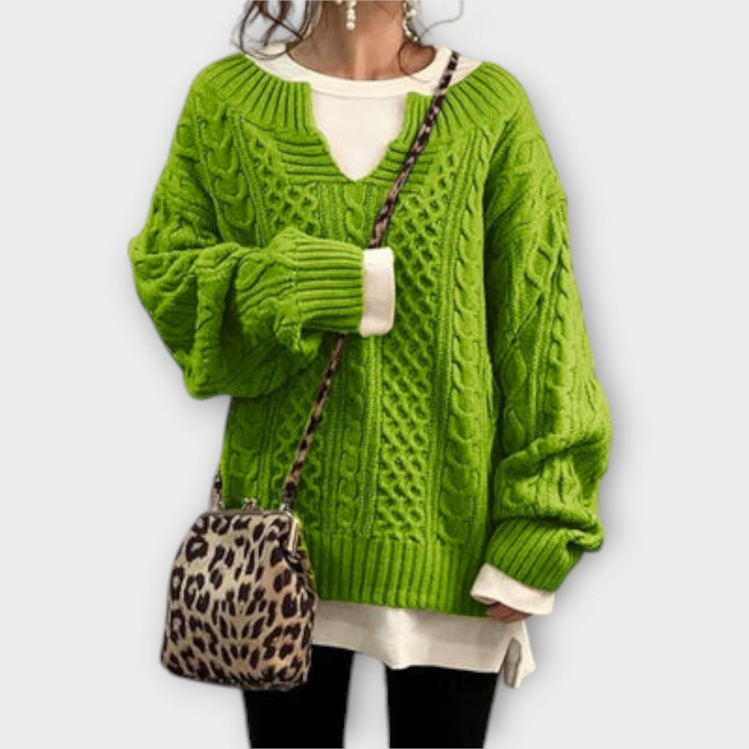 Pull en tricot à motif torsadé de taille parfaite