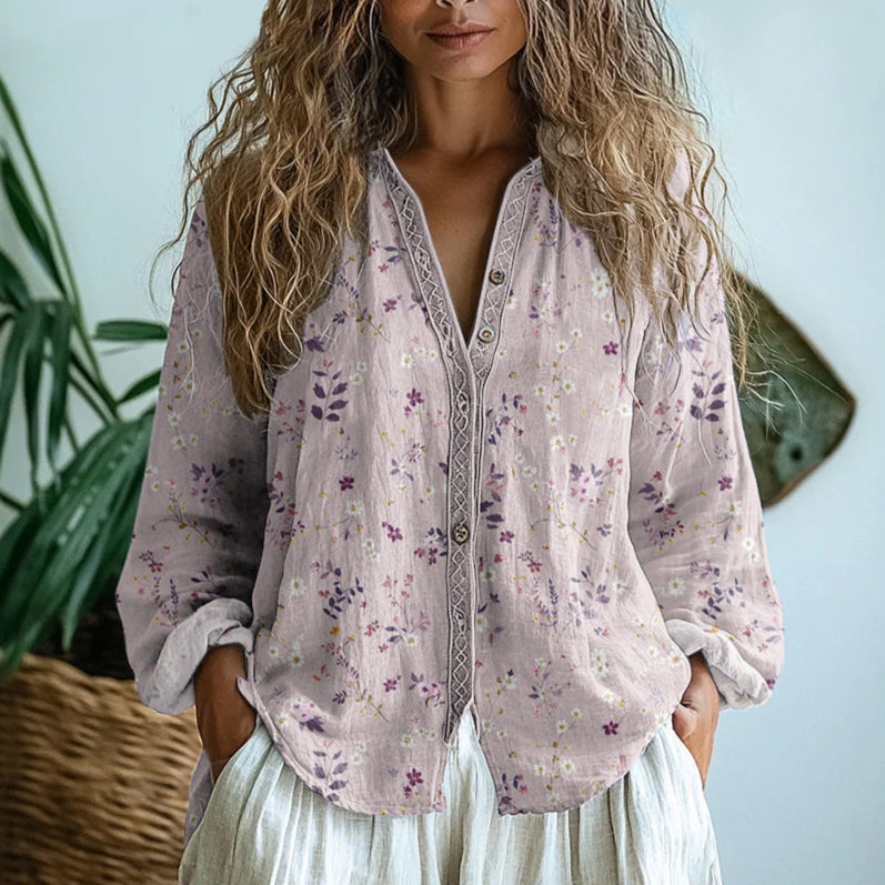Sofia – Blouse décontractée avec imprimé naturel