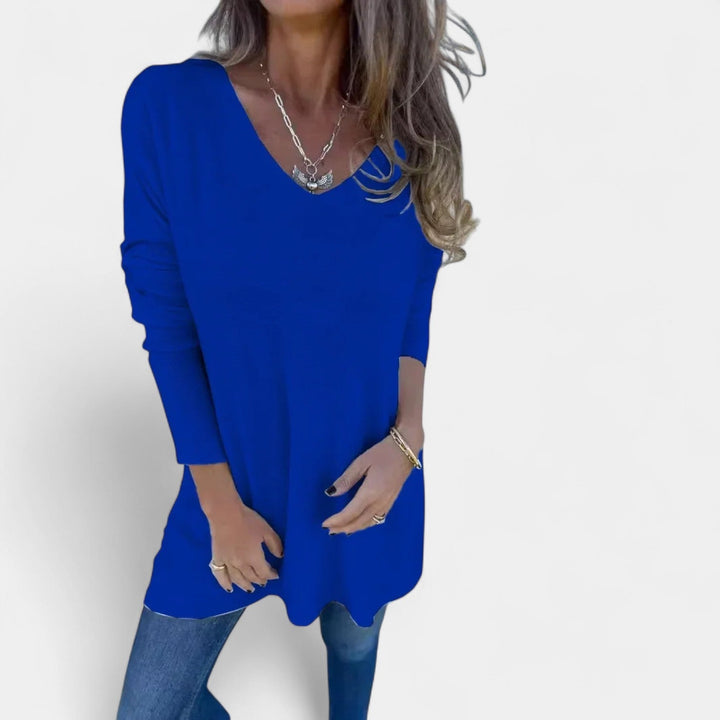 Leontýna – Tunique en tricot décontractée avec décolleté en V