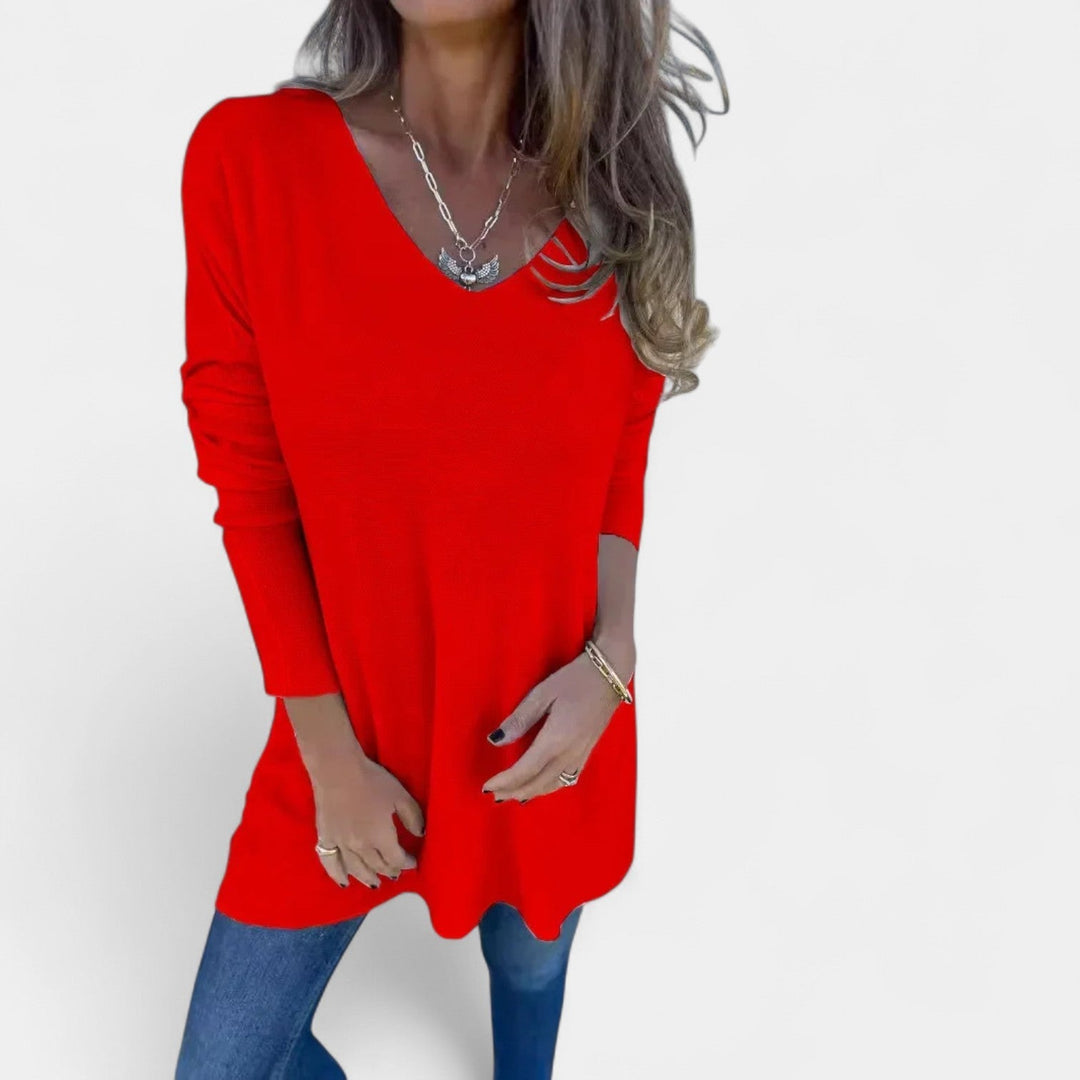 Leontýna – Tunique en tricot décontractée avec décolleté en V