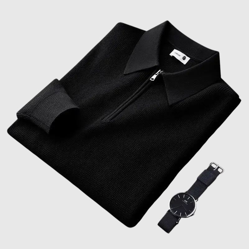 Libuše - Sweat-shirt élégant pour homme avec fermeture éclair