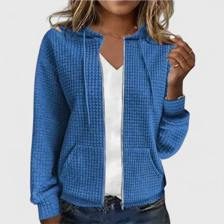 Anna – Sweat à capuche matelassé zippé pour tous les jours