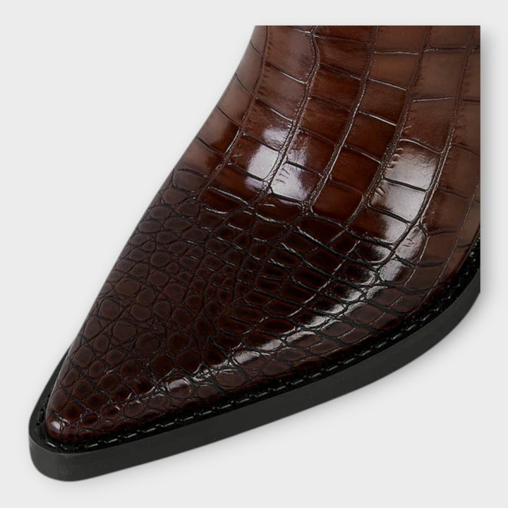 Bottes avec motif crocodile et talon élégant