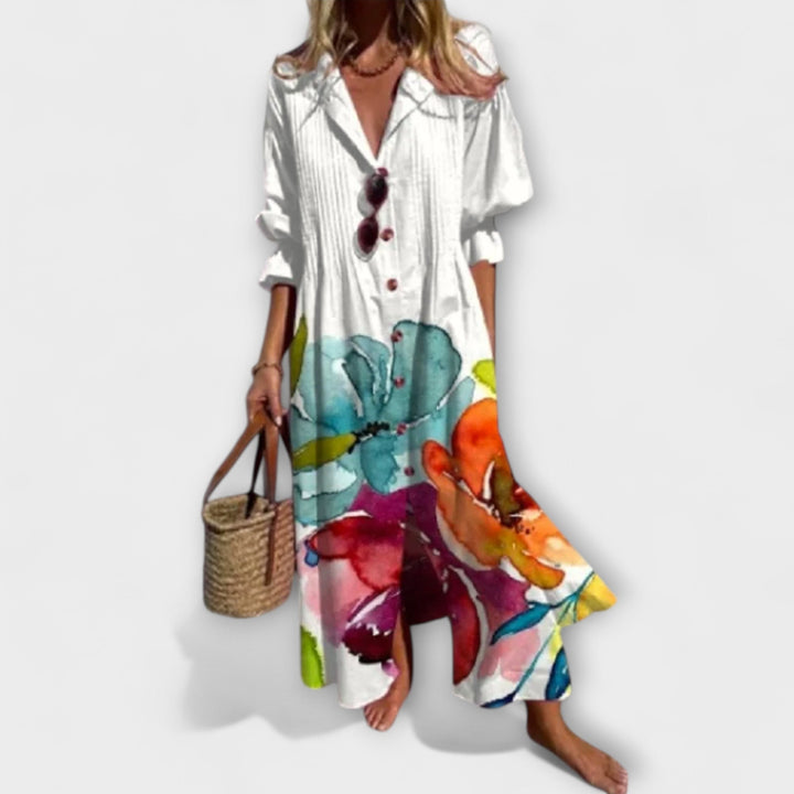 Lila - Robe Maxi Flatteuse avec Protection du Ventre
