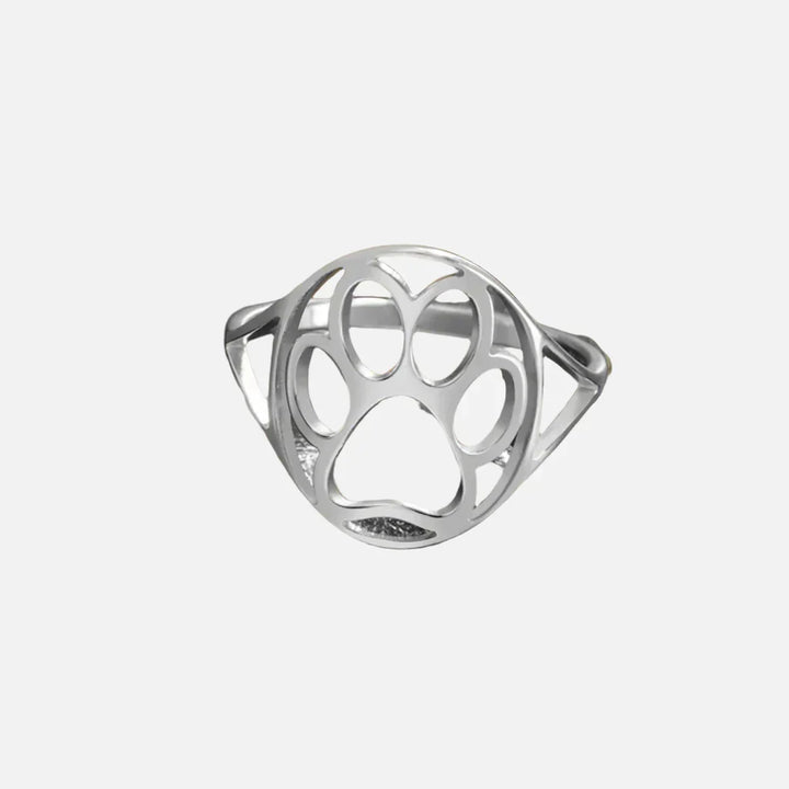 Bague ouverte en acier inoxydable en forme de patte : légère et élégante
