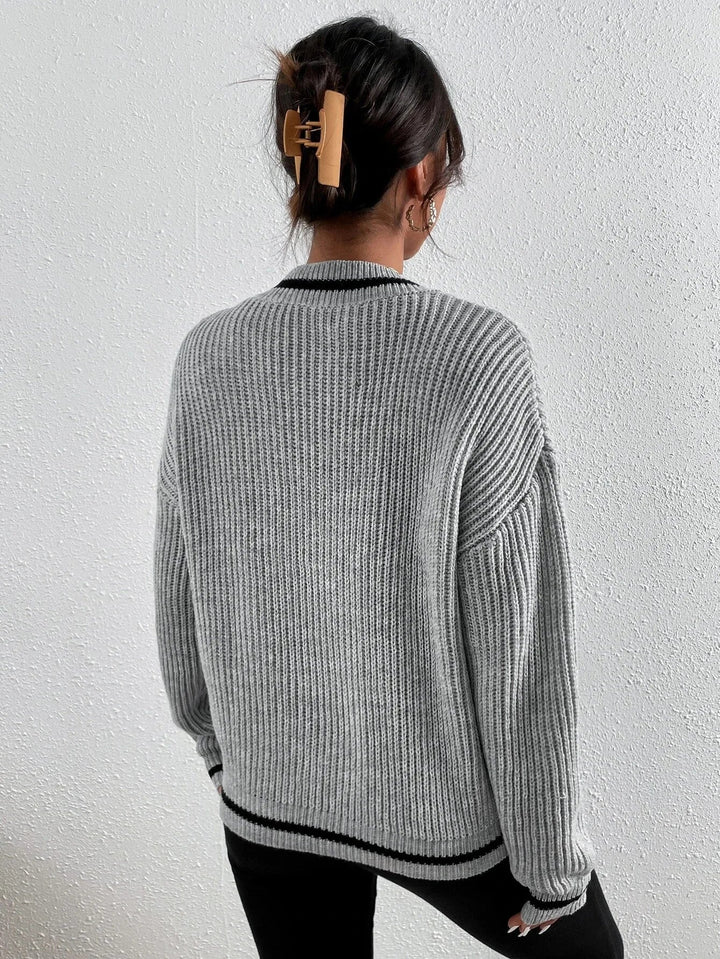 Marina | Pull en tricot rayé avec motif waffle