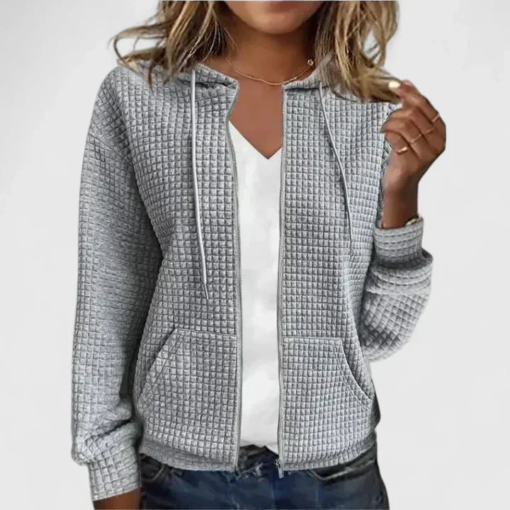 Anna – Sweat à capuche matelassé zippé pour tous les jours