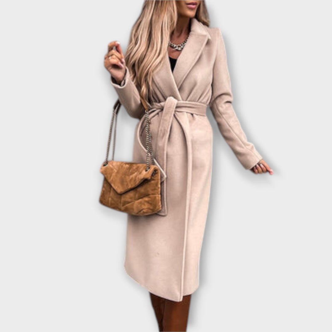 Eliza - Manteau long élégant avec ceinture