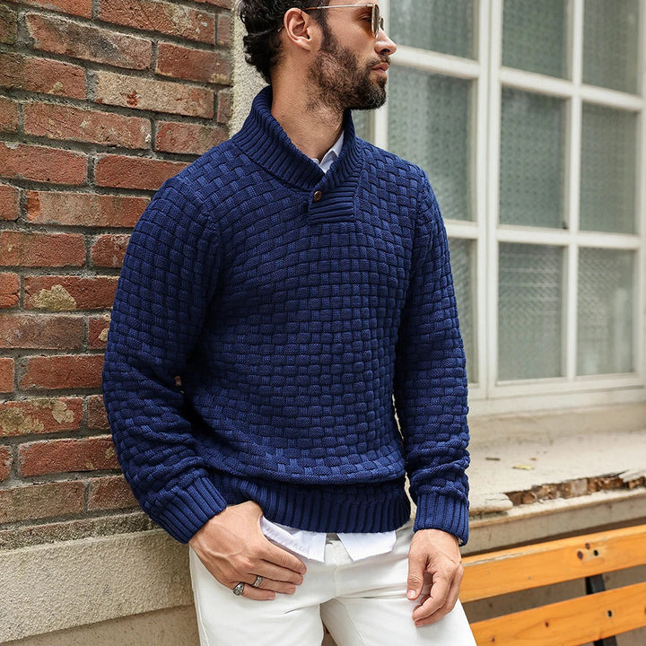 Elías – Pull stylé avec col roulé et boutons