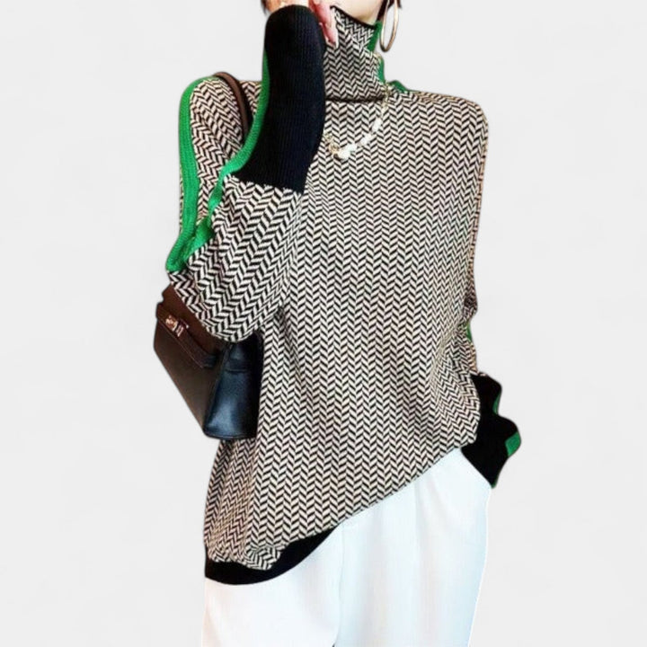 Eleanor – Pull à col roulé élégant avec un motif moderne