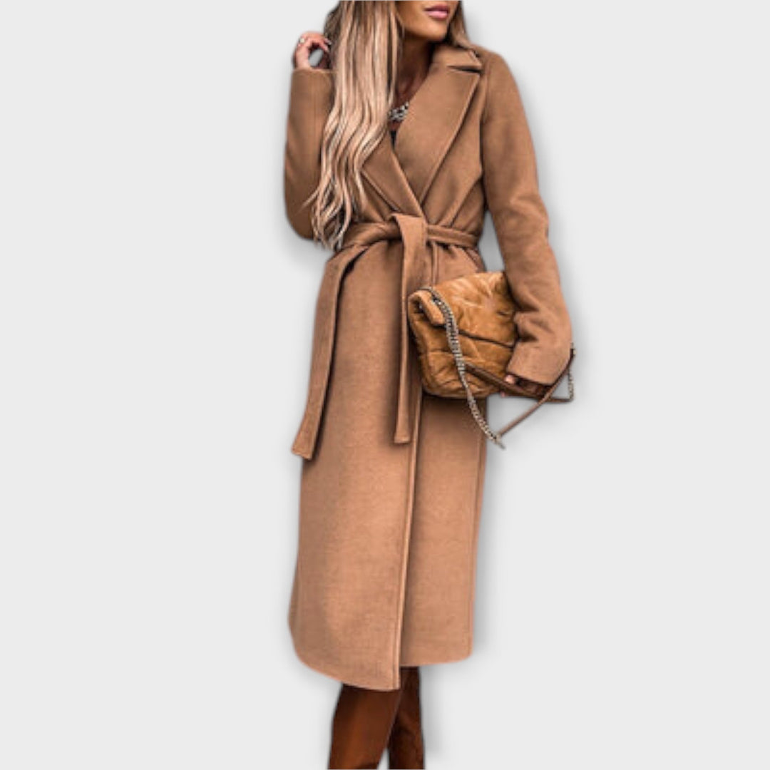 Eliza - Manteau long élégant avec ceinture