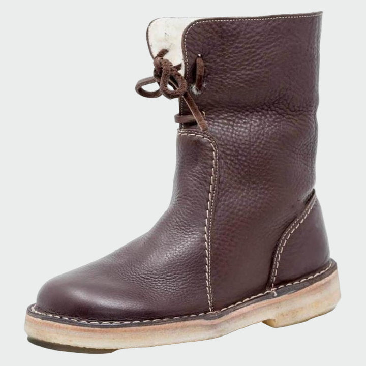 Bottes en cuir imperméables avec doublure en laine