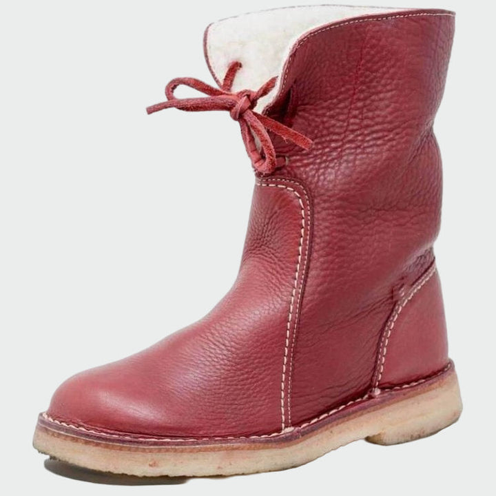 Bottes en cuir imperméables avec doublure en laine