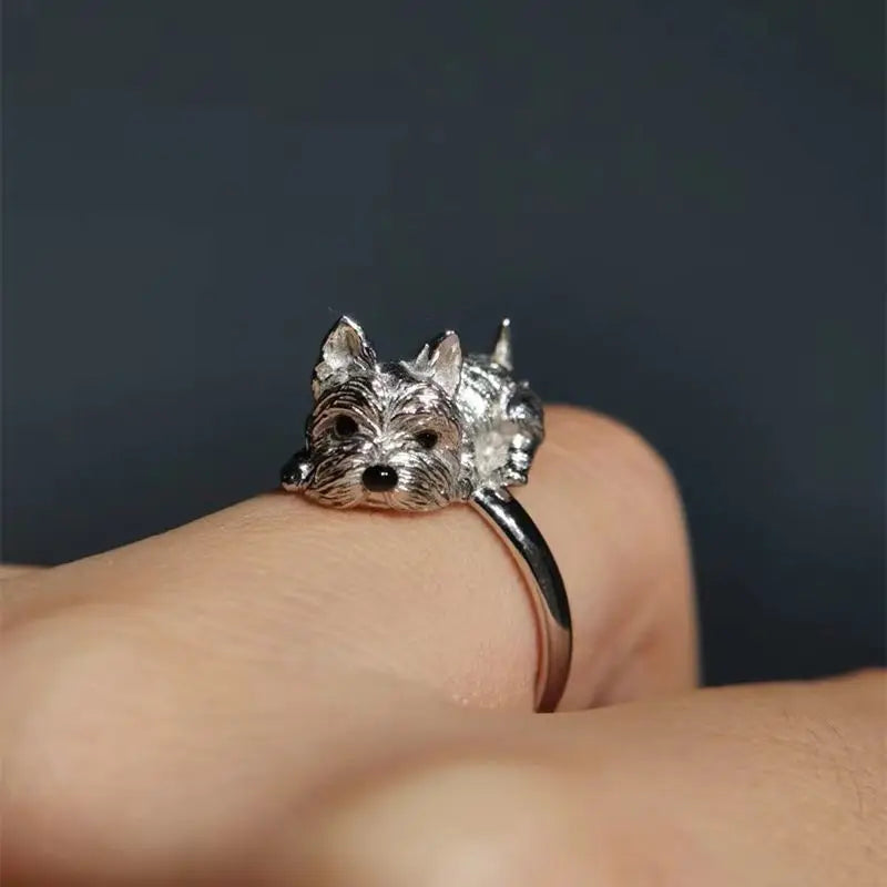 Bague ajustable pour chiens au style rétro