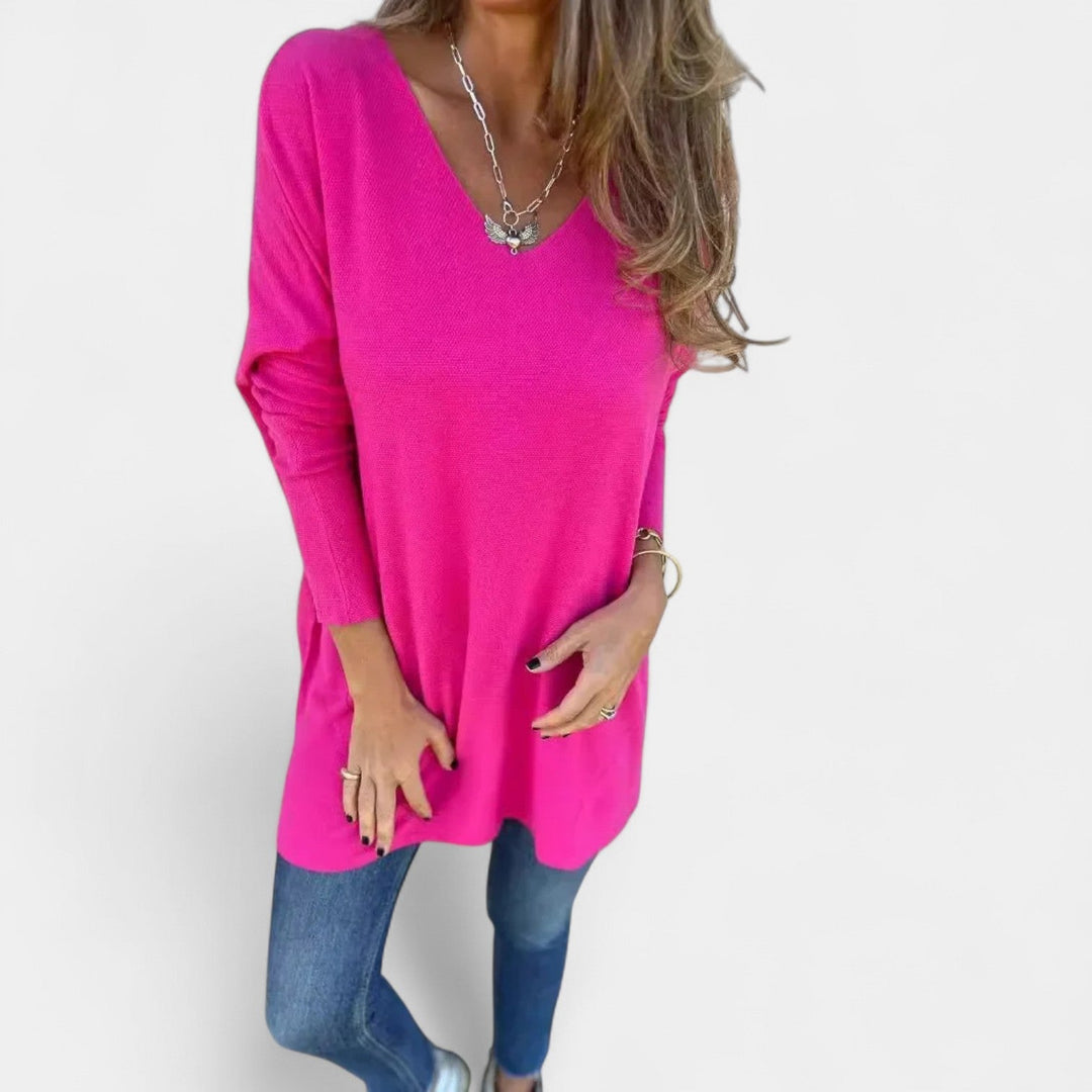 Leontýna – Tunique en tricot décontractée avec décolleté en V