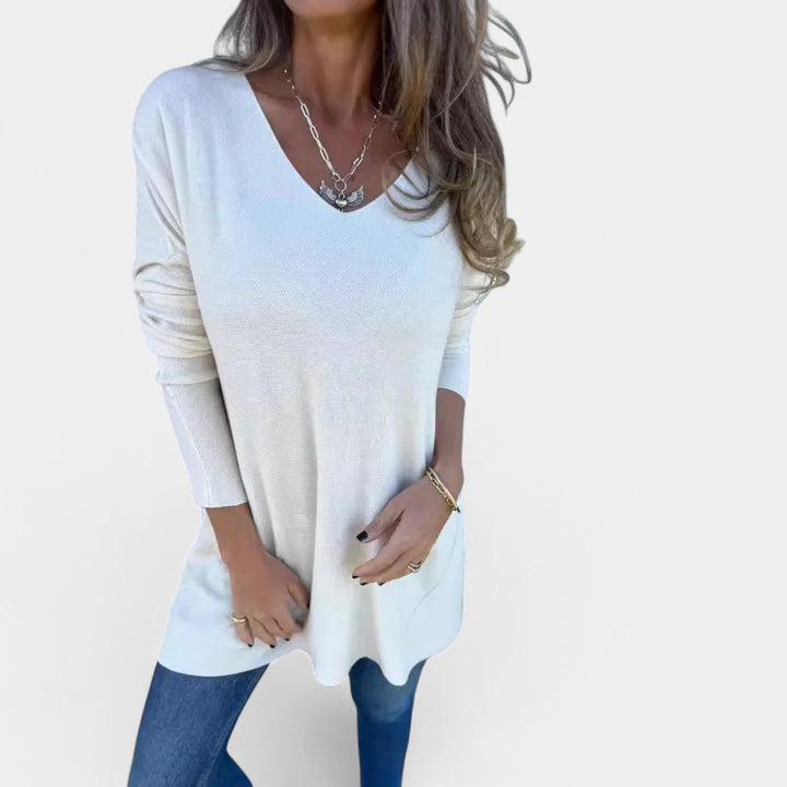 Leontýna – Tunique en tricot décontractée avec décolleté en V