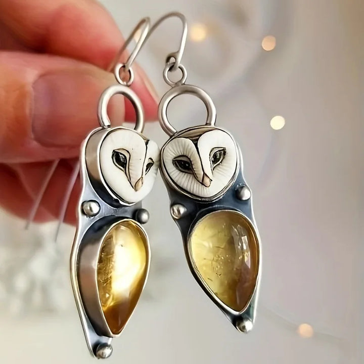Boucles d'oreilles pendantes Boho Hibou