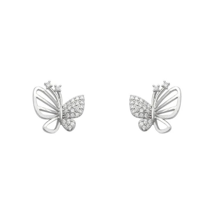 Boucles d'oreilles élégantes en forme de papillon avec des zircons