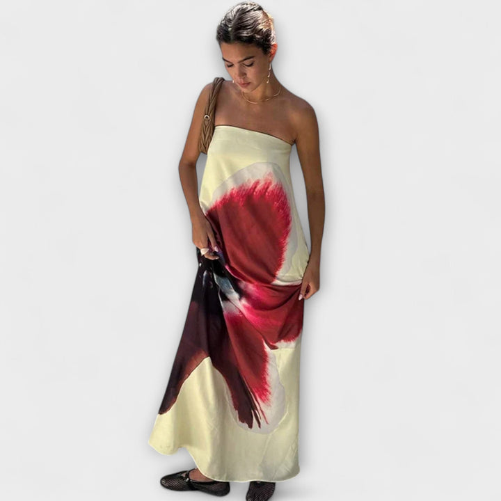 Robe maxi sans bretelles chic