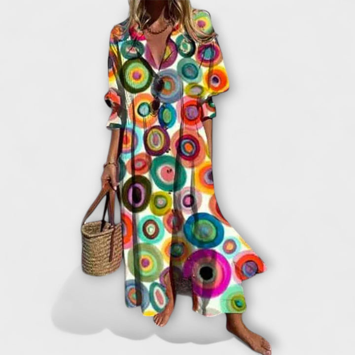 Lila - Robe Maxi Flatteuse avec Protection du Ventre