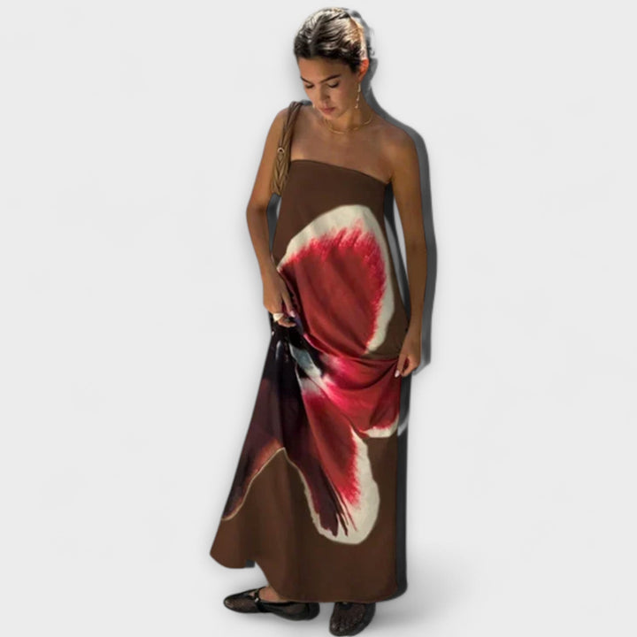 Robe maxi sans bretelles chic
