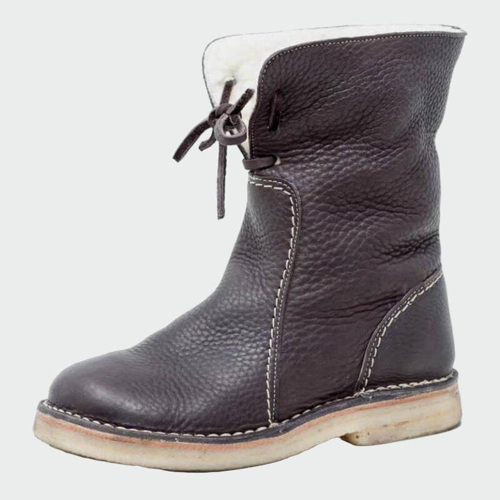 Bottes en cuir imperméables avec doublure en laine