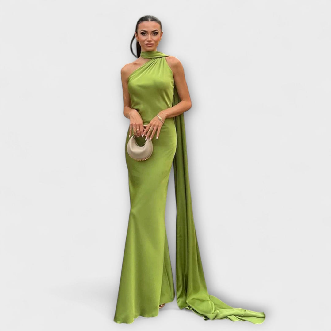 Robe Maxi Chic avec épaules dénudées et lien autour du cou