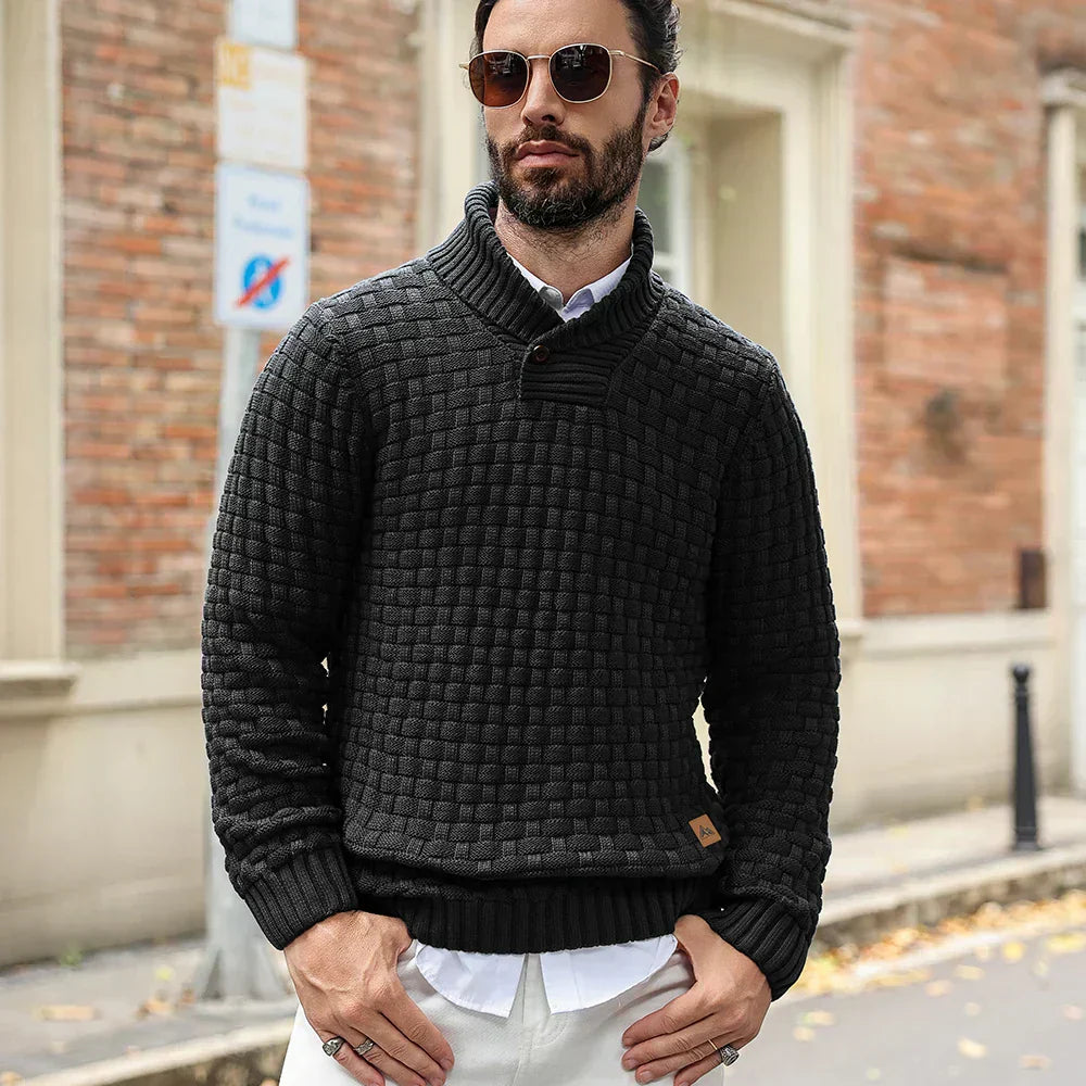 Elías – Pull stylé avec col roulé et boutons