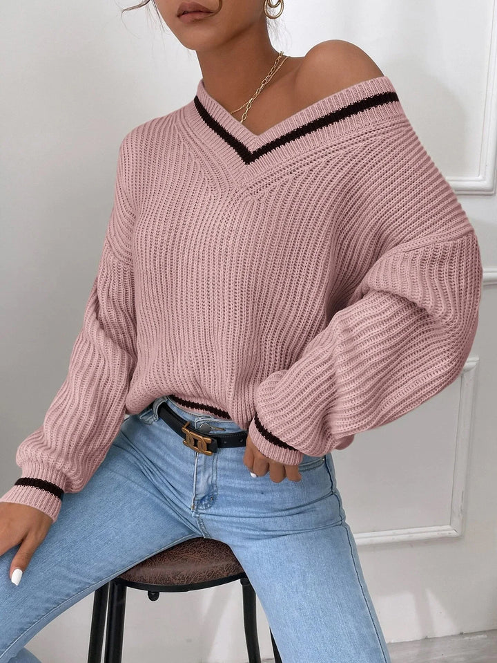 Marina | Pull en tricot rayé avec motif waffle