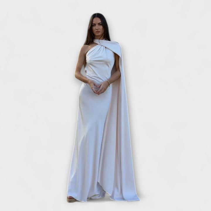 Robe Maxi Chic avec épaules dénudées et lien autour du cou