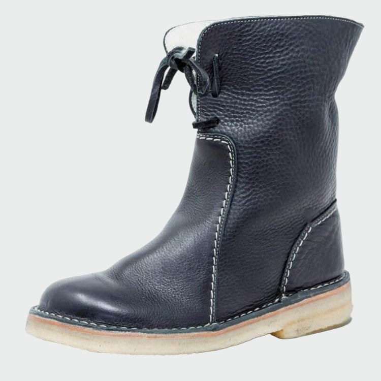 Bottes en cuir imperméables avec doublure en laine