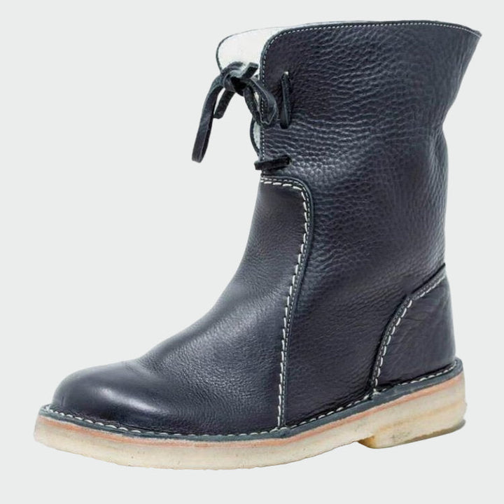Bottes en cuir imperméables avec doublure en laine