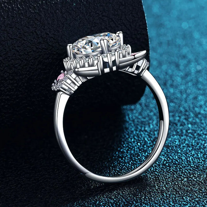 Bague ajustable avec des oreilles de chat en zircons