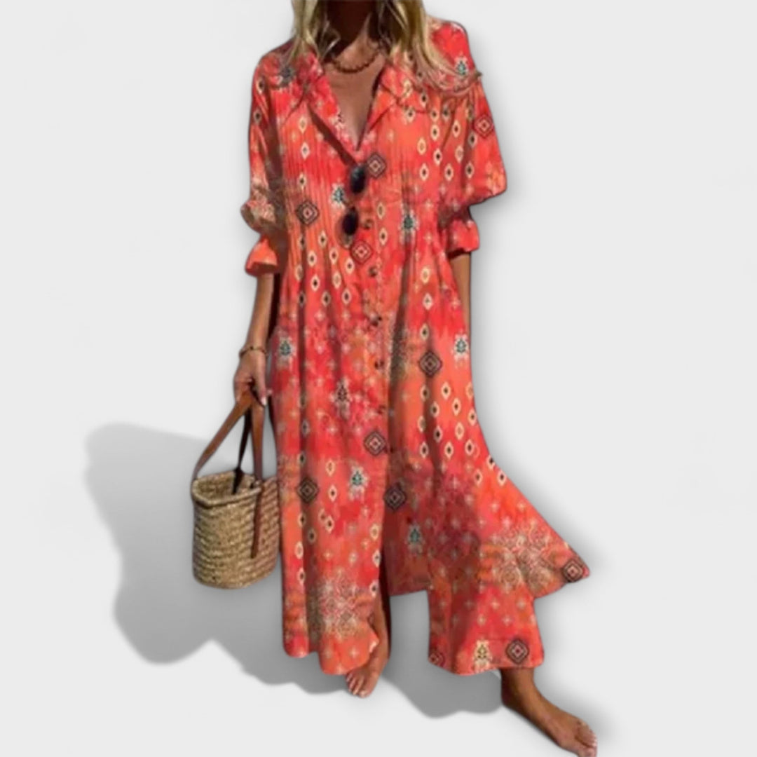 Lila - Robe Maxi Flatteuse avec Protection du Ventre