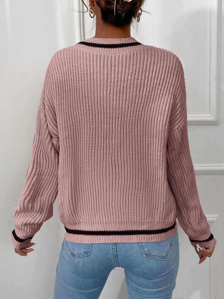 Marina | Pull en tricot rayé avec motif waffle