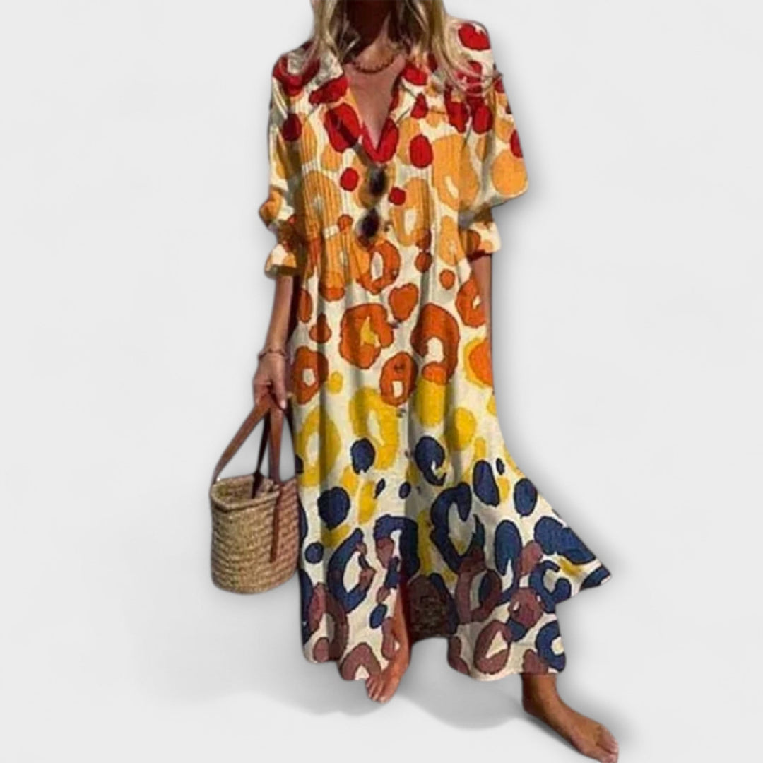 Lila - Robe Maxi Flatteuse avec Protection du Ventre