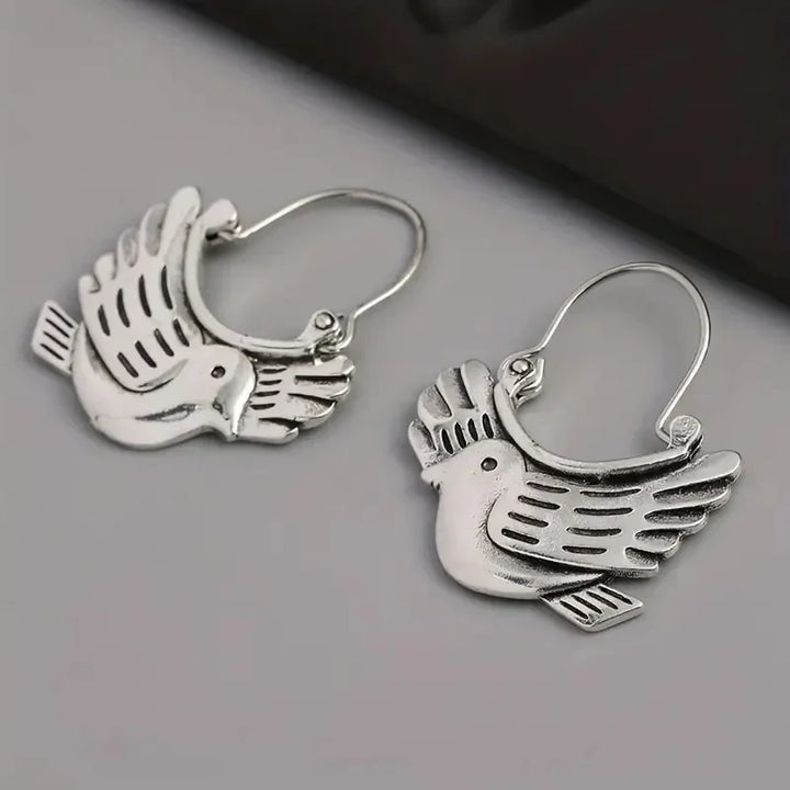 Boucles d'oreilles pendantes Boho inspirées des oiseaux – Couleur argent
