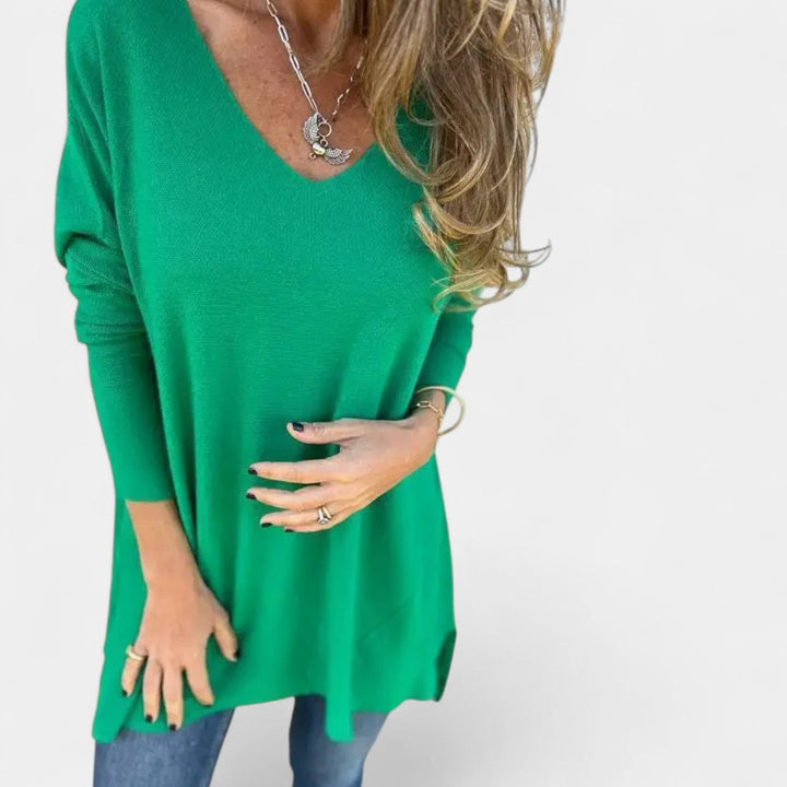 Leontýna – Tunique en tricot décontractée avec décolleté en V