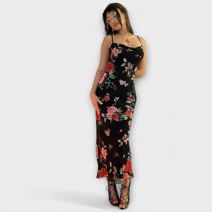 Robe bodycon à motif floral avec bretelles