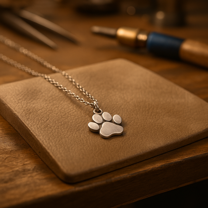 Collier élégant avec pendentif en argent en forme de patte